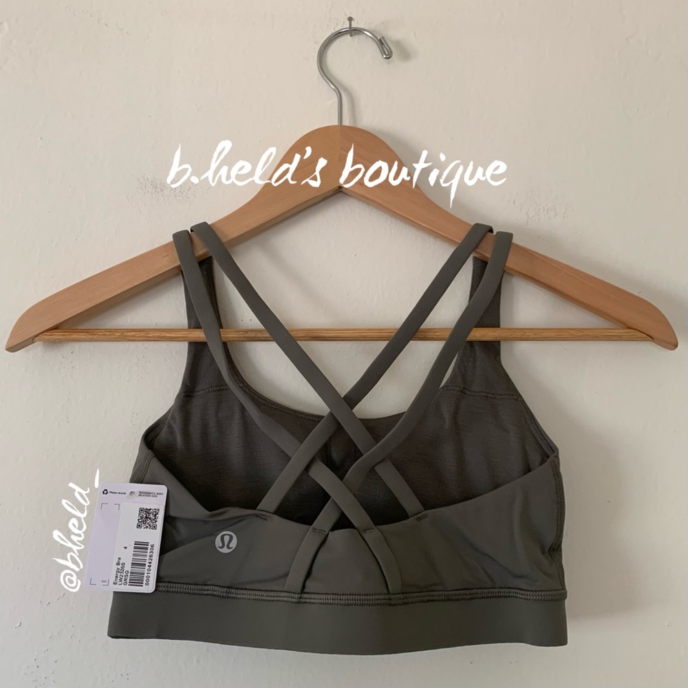 lululemon Energy Bra in Grey Sage Green Neutral Size 4 Brand New NWT - Picture 10 of 13